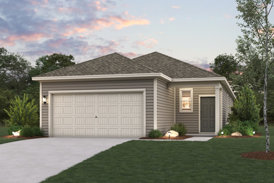A house with a garage.