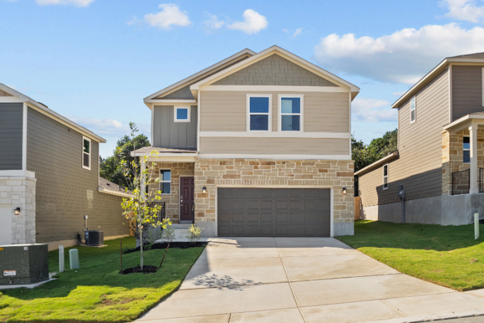 A house with a garage.
