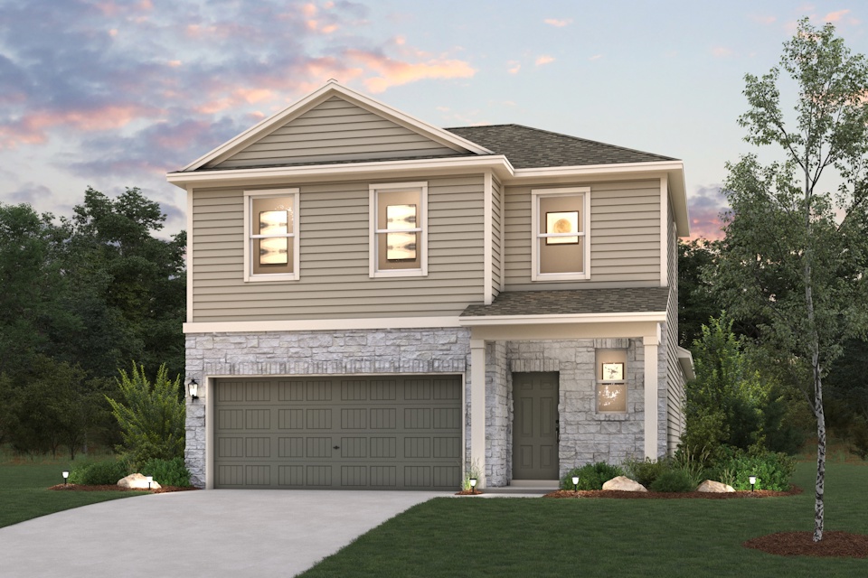 A house with a garage.