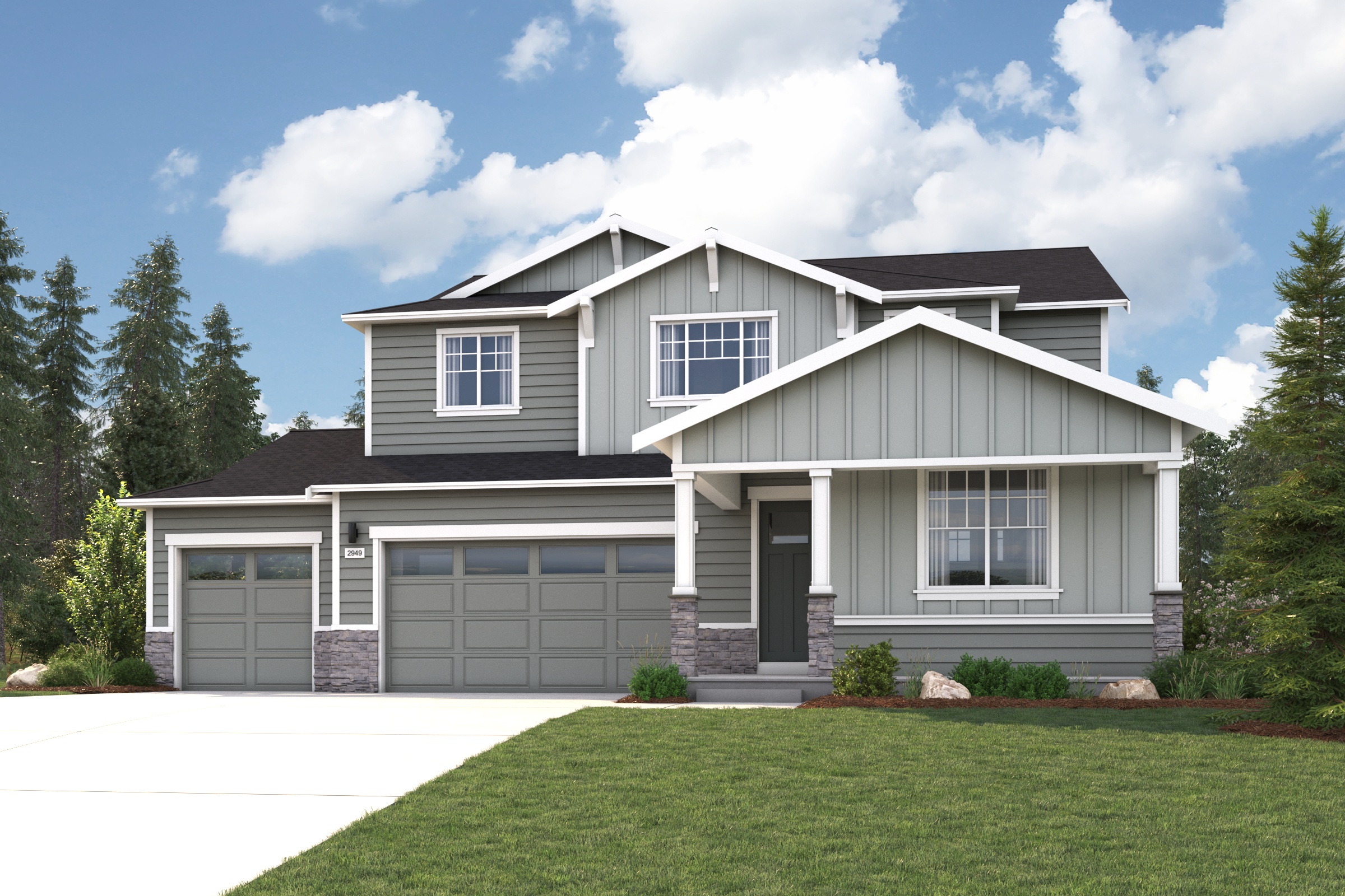 A house with a garage.