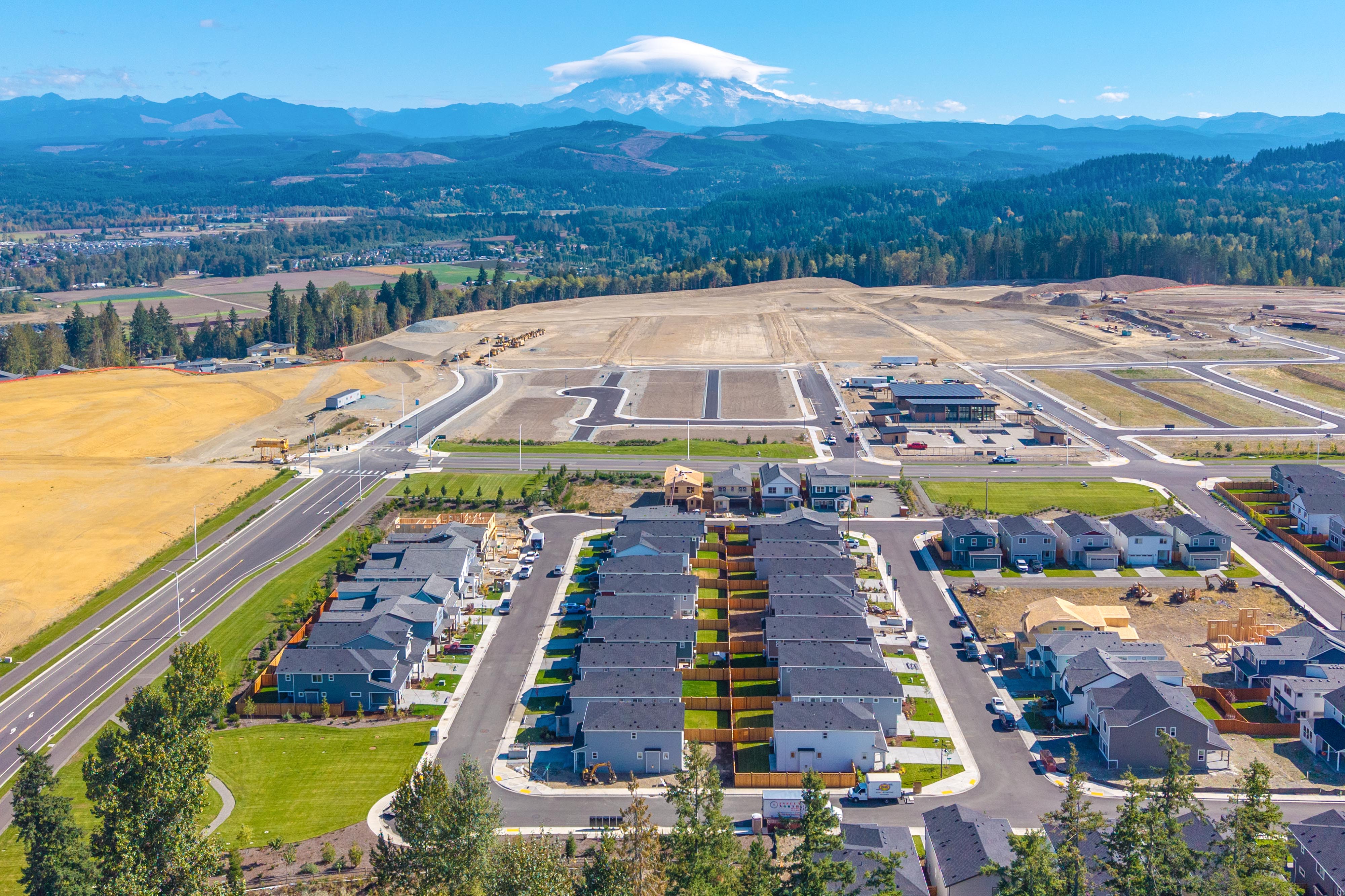 A large parking lot.