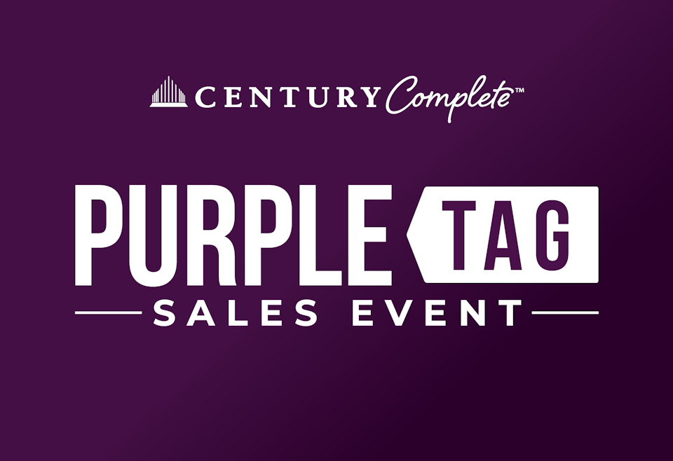Century Complete Purple Tag Sale Text