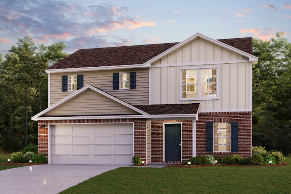 A house with a garage.