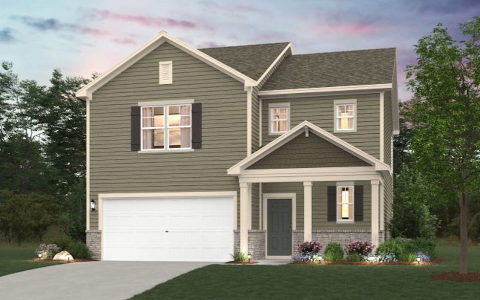 A house with a garage.