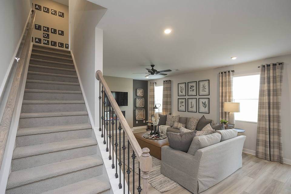 A staircase in a house.