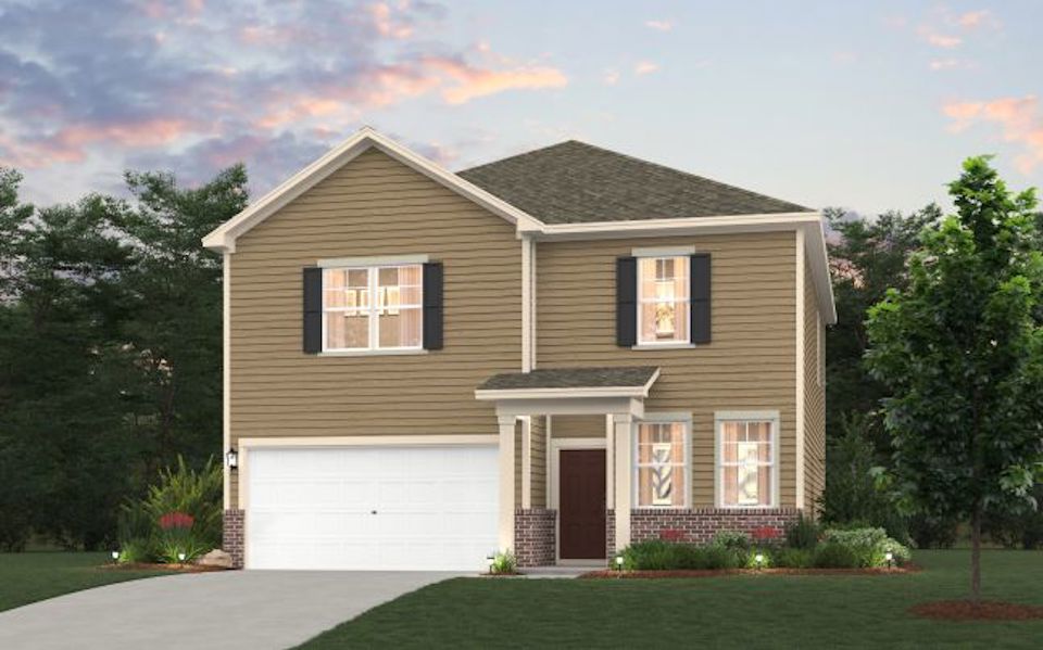 A house with a garage.