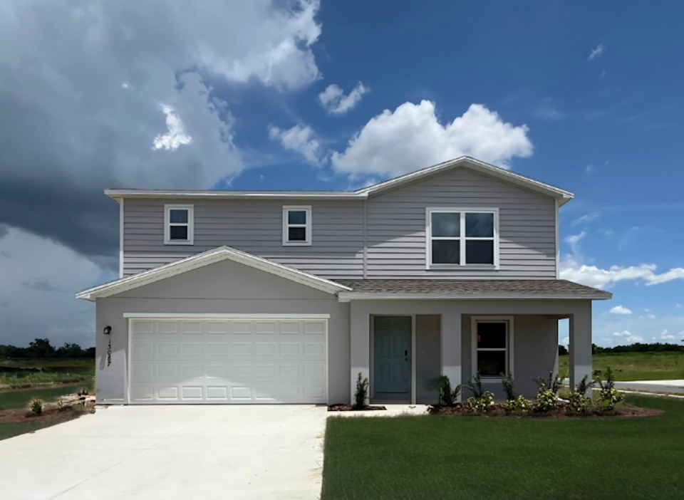 A house with a garage.