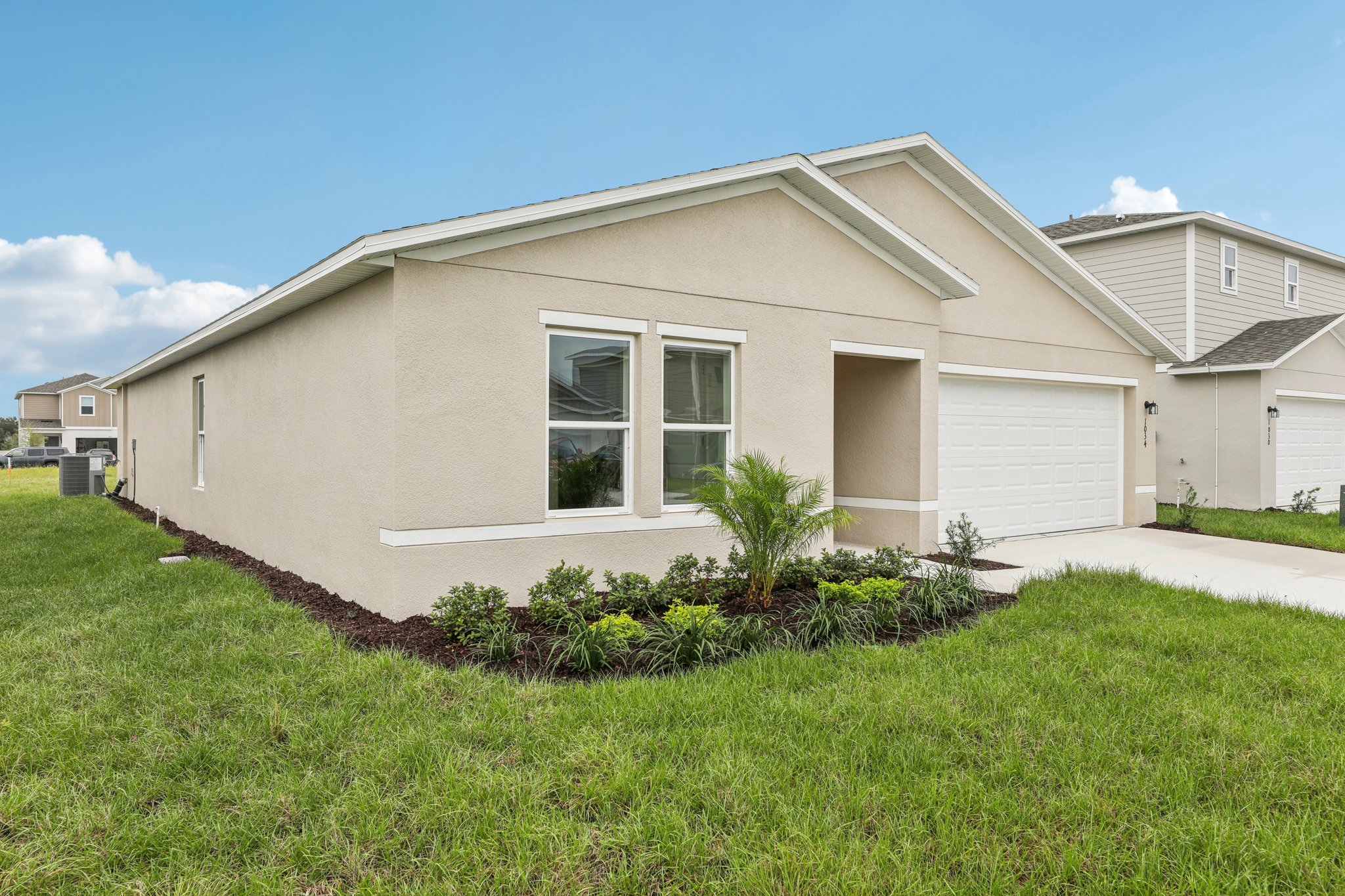 A house with a garage.