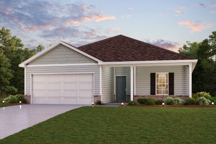 A house with a garage.