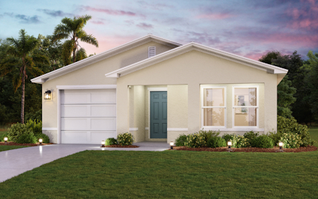 A house with a lawn.