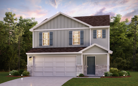 A house with a garage.