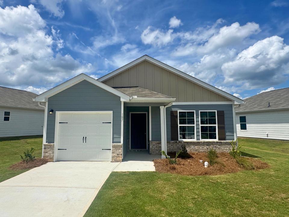 A house with a garage.