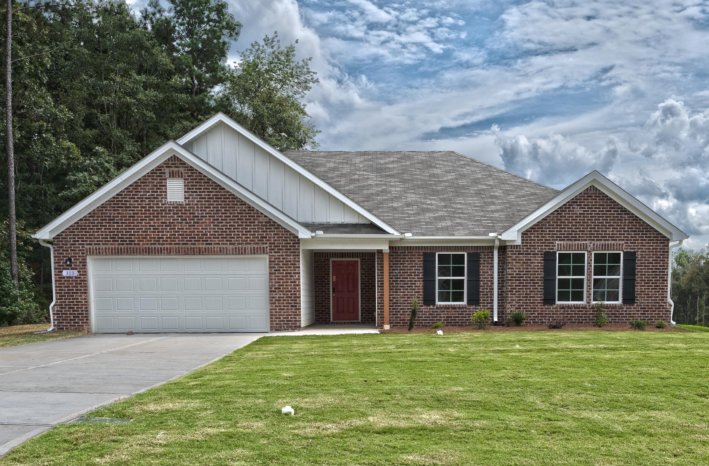 A house with a garage.