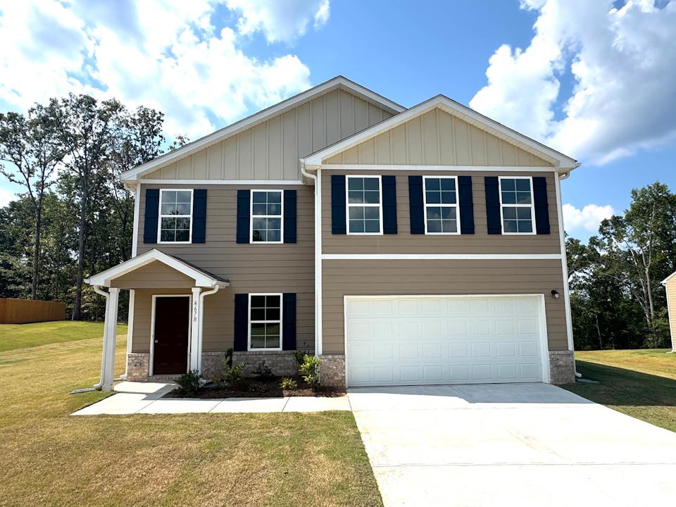 A house with a garage.