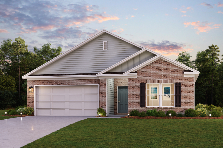 A house with a garage.