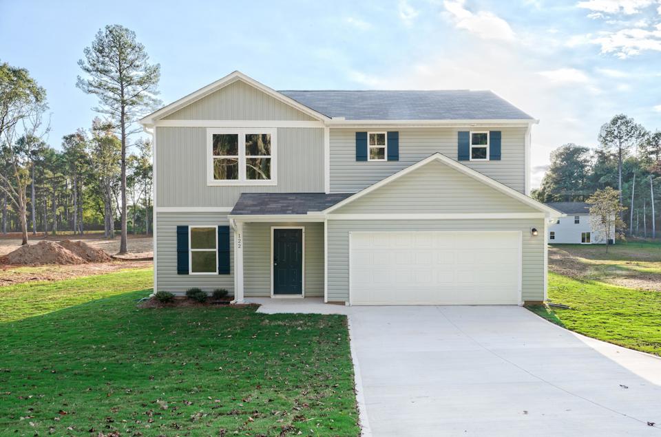 A house with a garage.